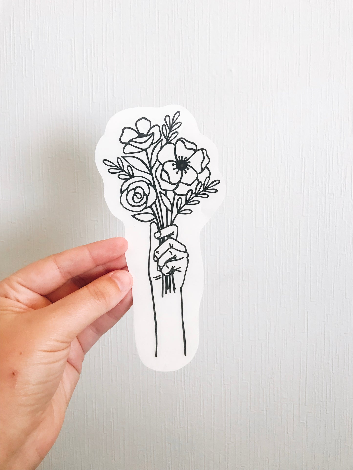Floral Line Art Bouquet Decal