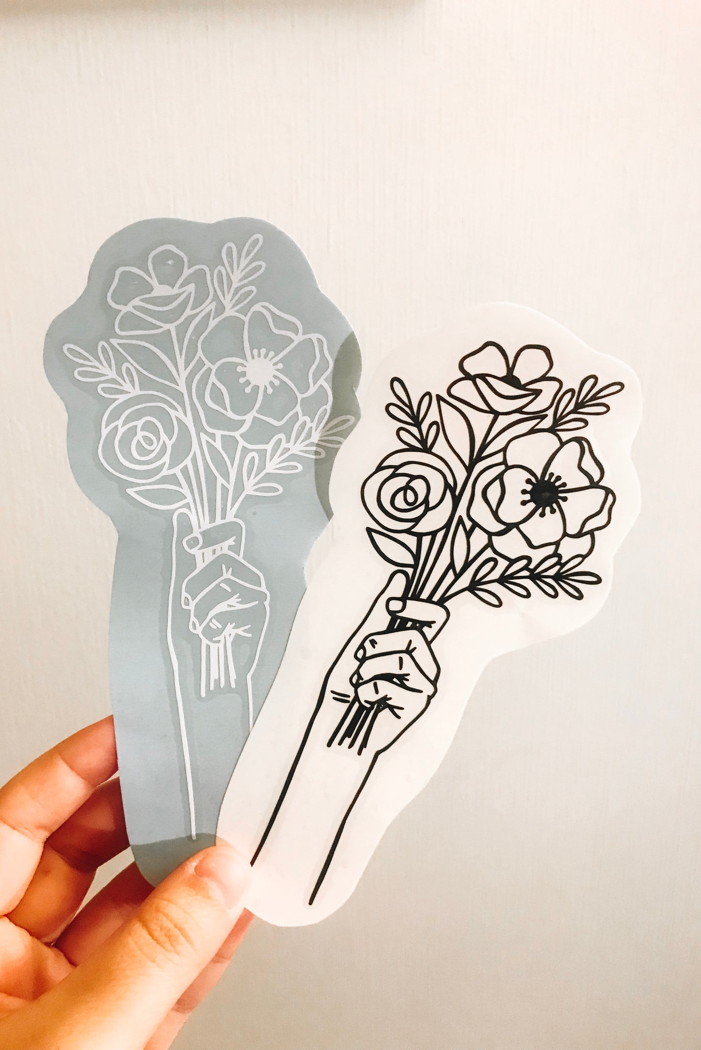 Floral Line Art Bouquet Decal