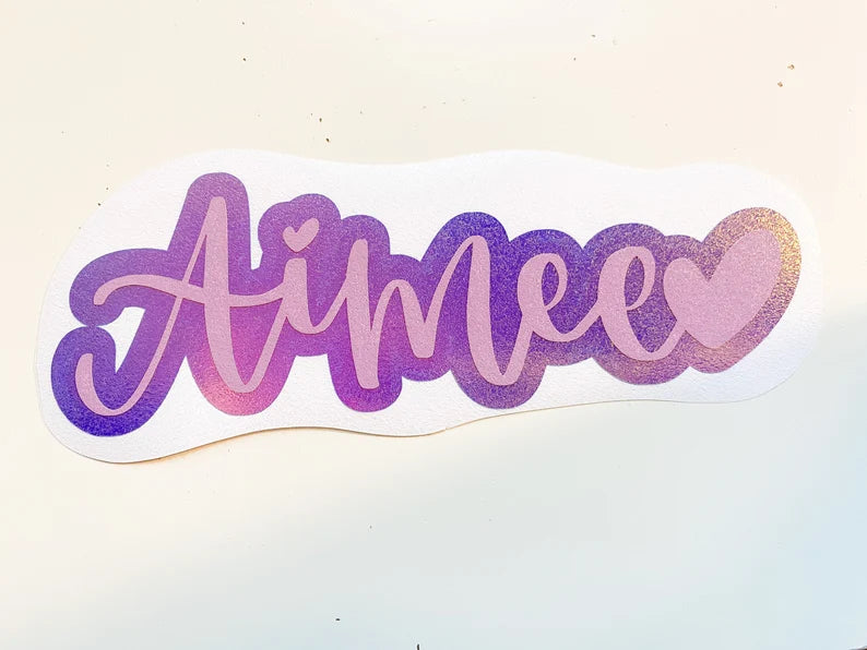 Layered Sweetly Handwritten Font Custom Name Decal