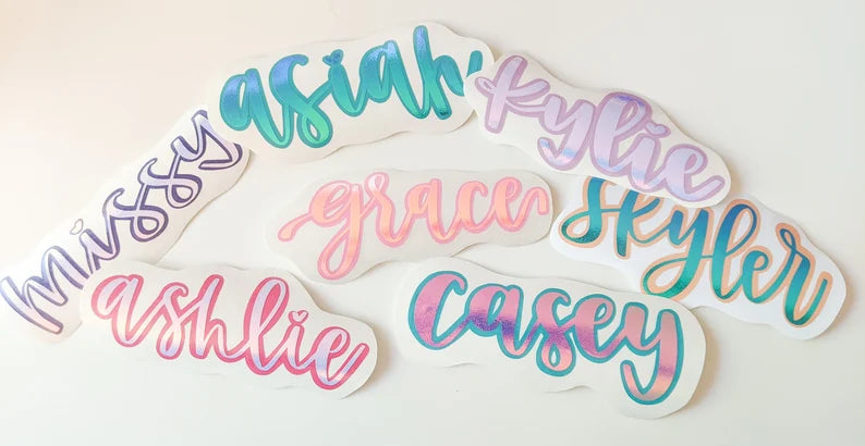 Layered Sweetly Handwritten Font Custom Name Decal
