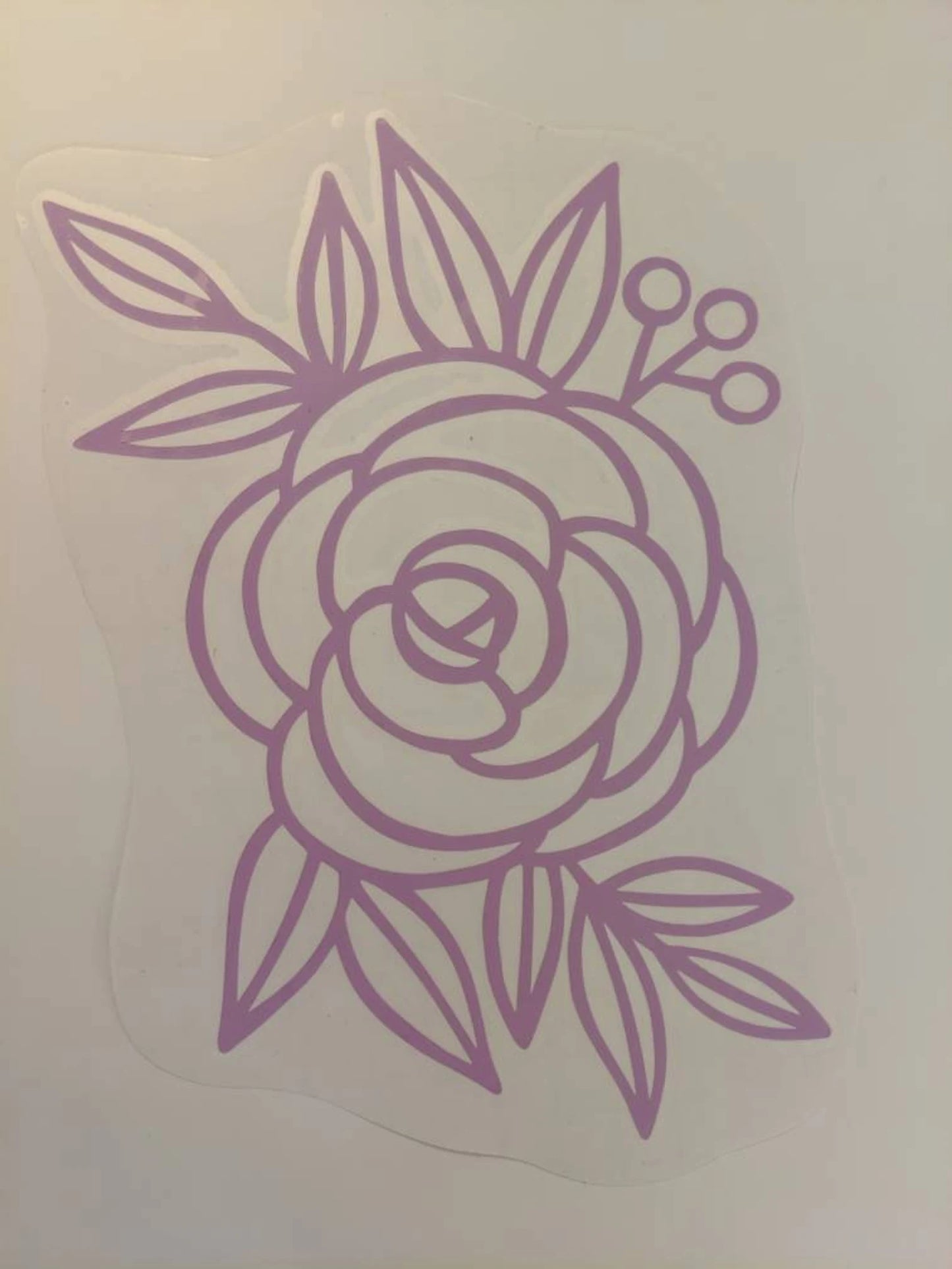Floral Line Art Roses Vinyl Decal