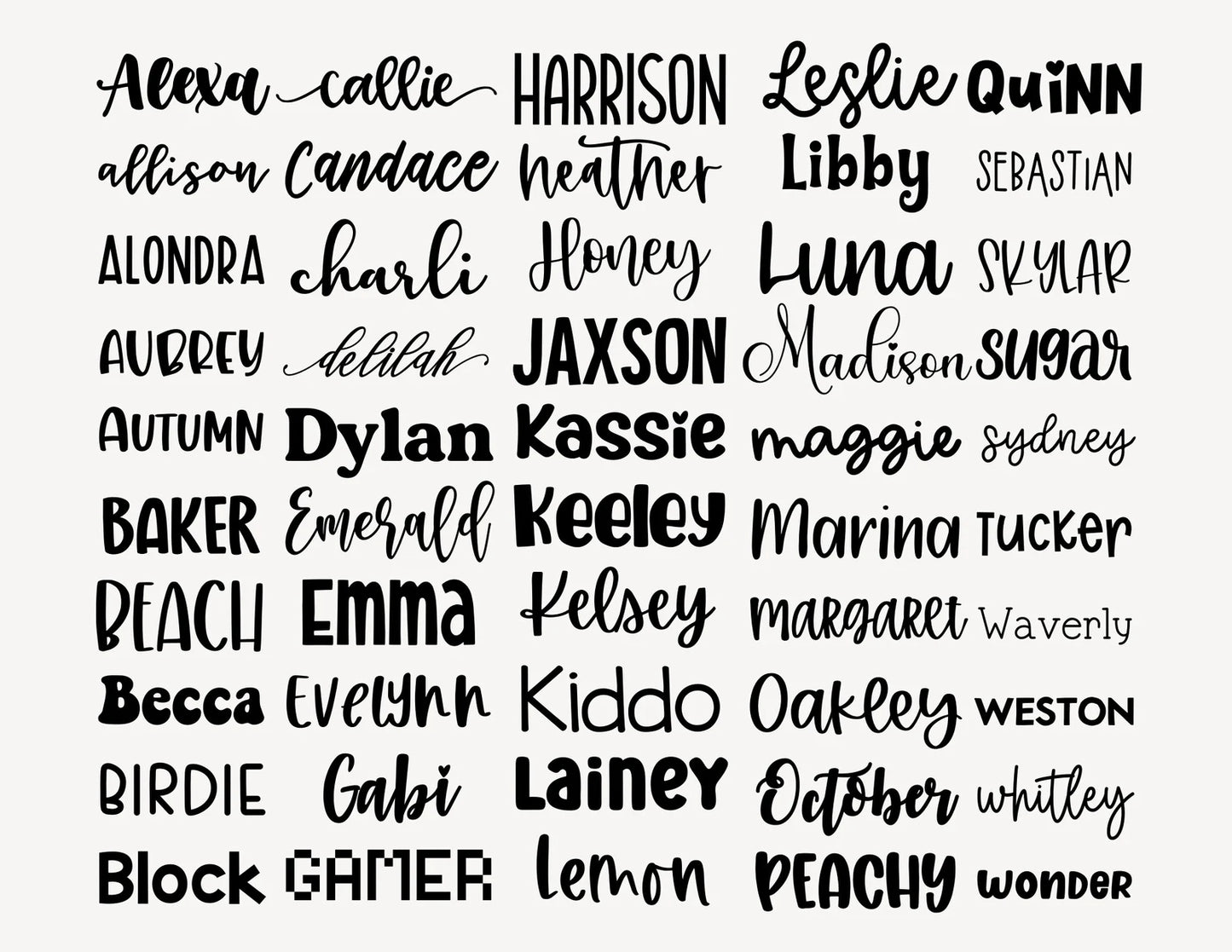 Name Sheet Decal Set