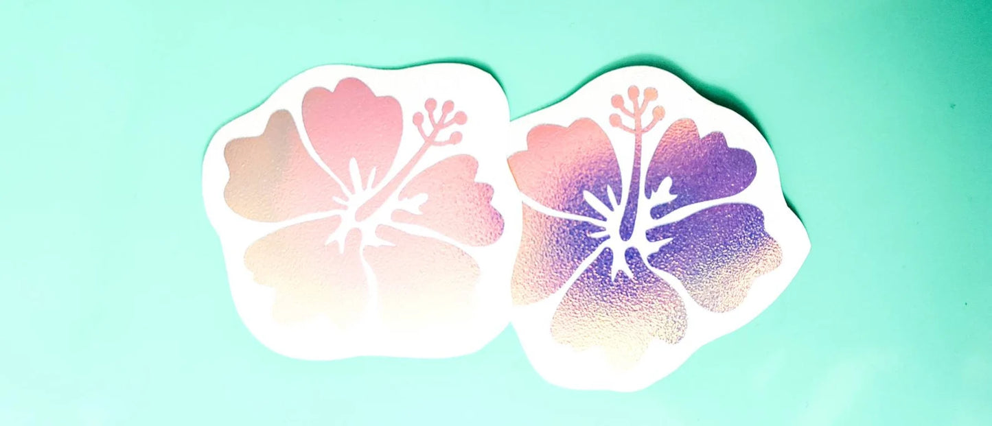 2 Pack of Vinyl Hibiscus Decal Sticker