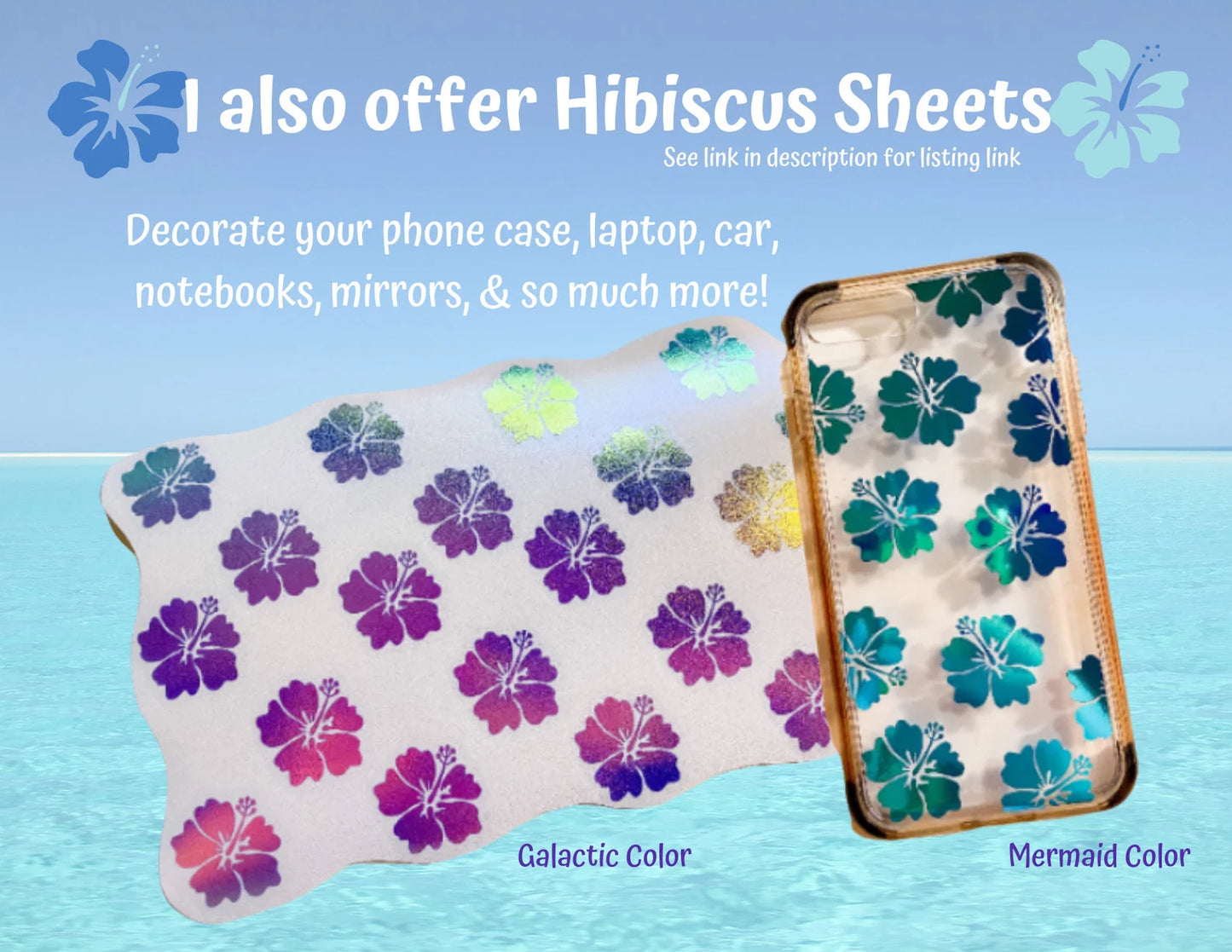 2 Pack of Vinyl Hibiscus Decal Sticker