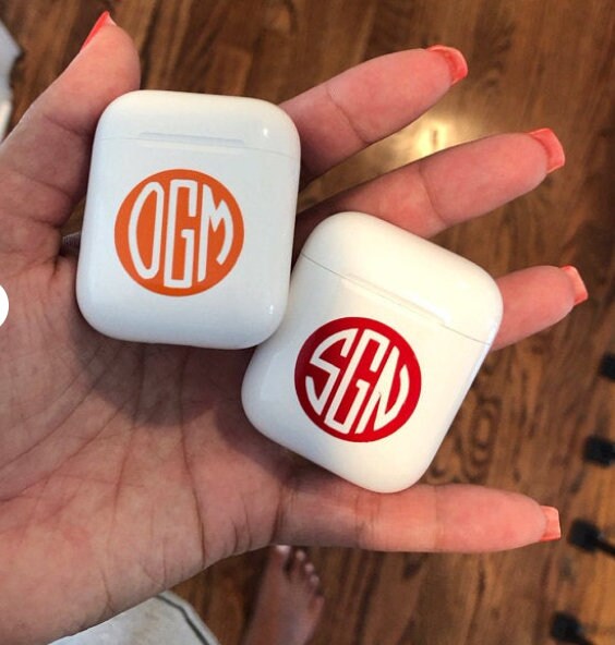 Customized 1in. Monogram Decal Sticker for AirPods Case