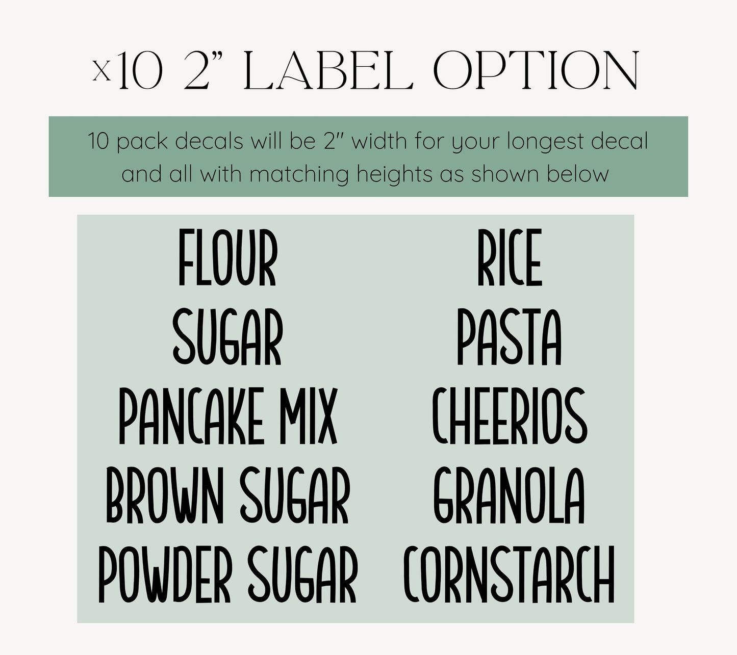 Kitchen Label Decals