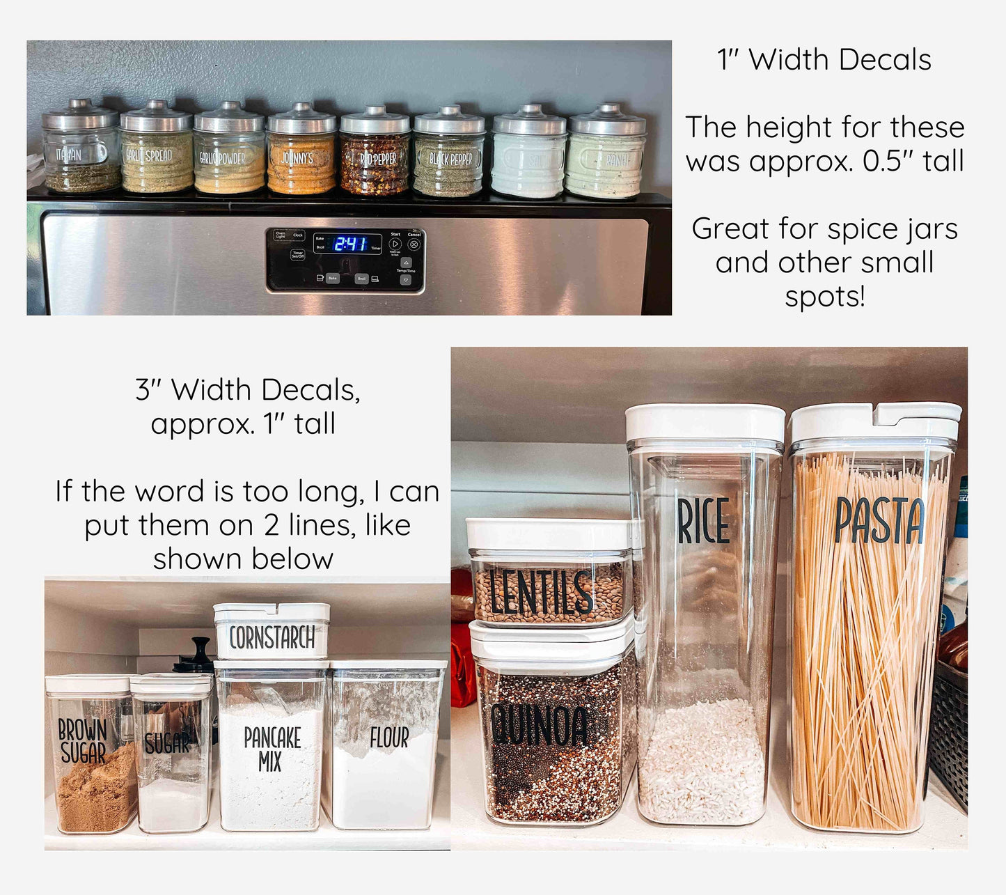 Kitchen Label Decals