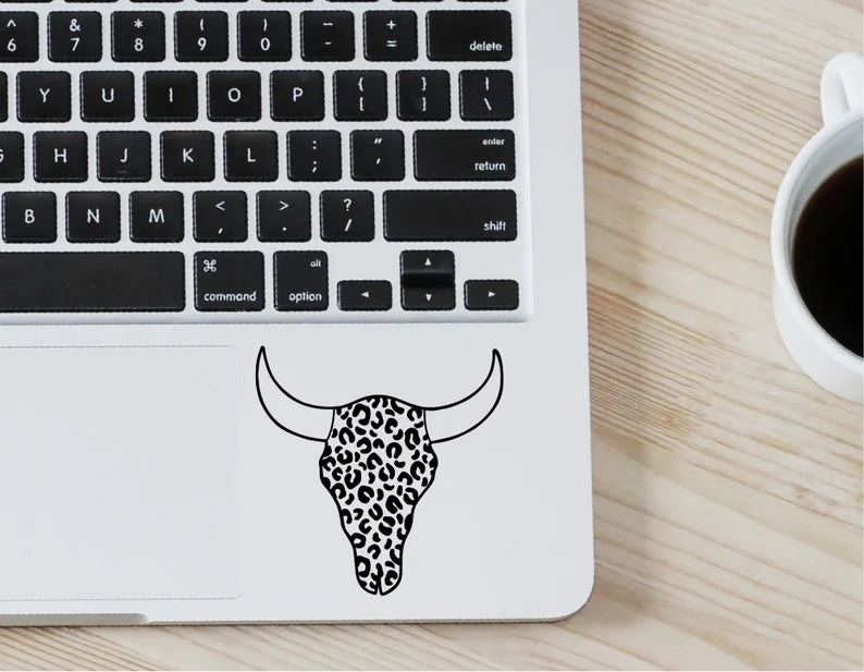 Leopard Sugar Cow Skull Decal