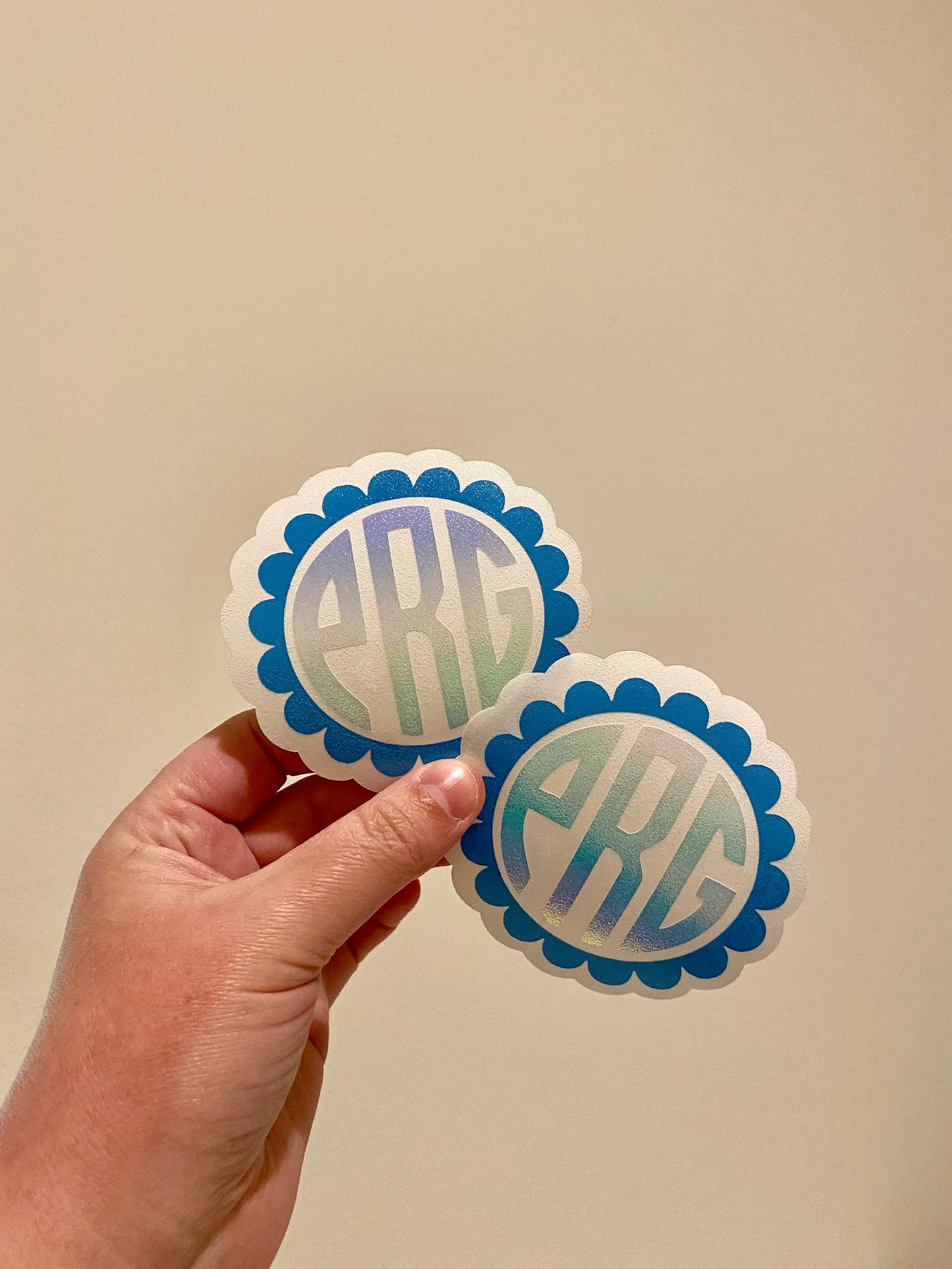 Scalloped Monogram Decal