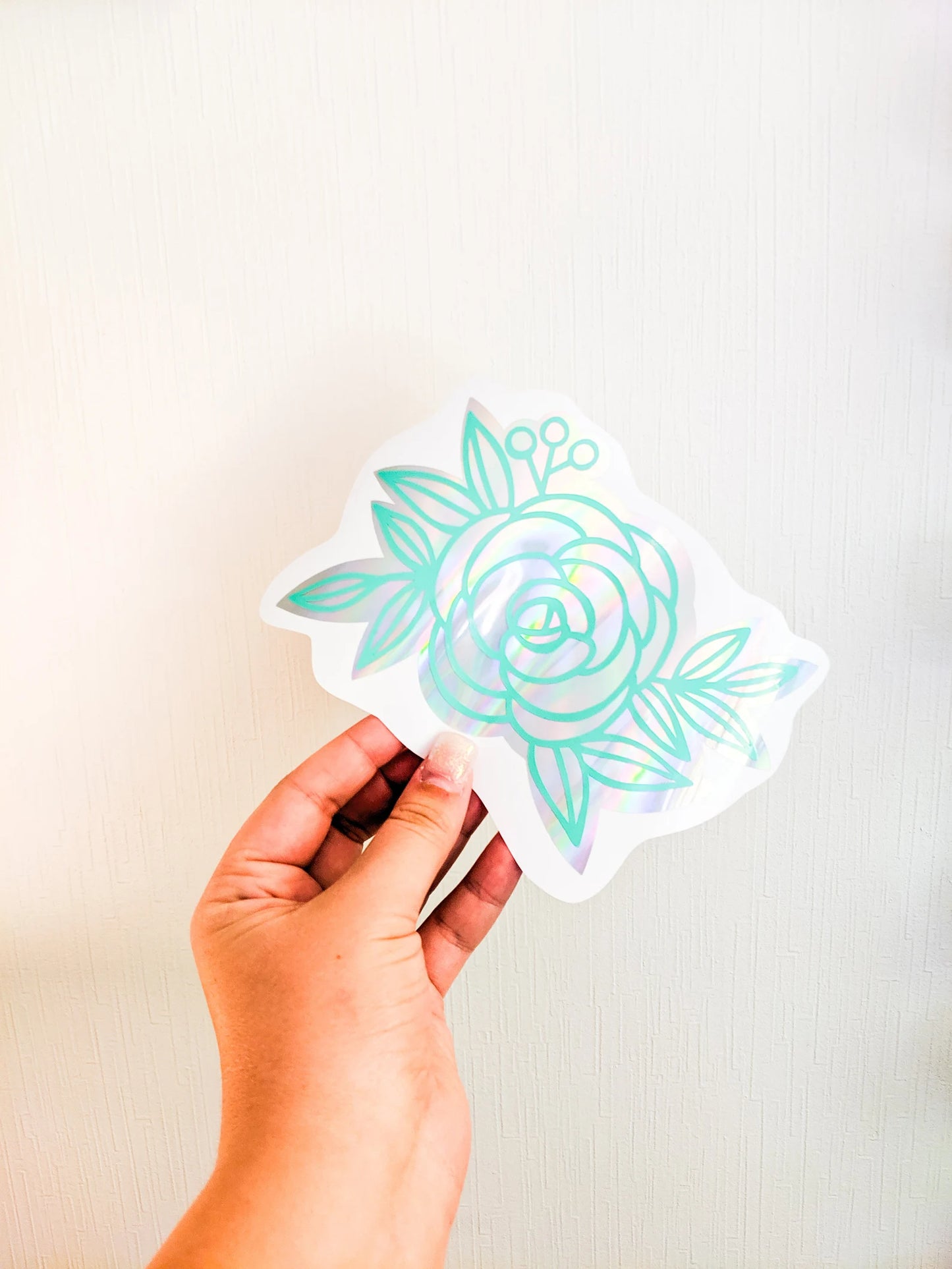 Layered Floral Line Art Roses Vinyl Decal