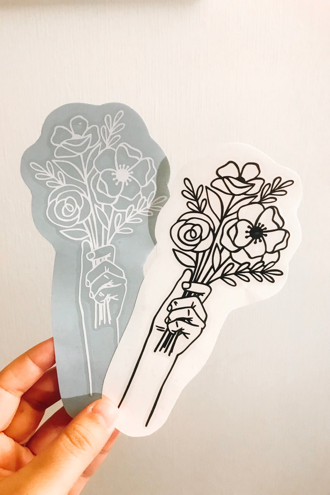Floral Line Art Bouquet Decal