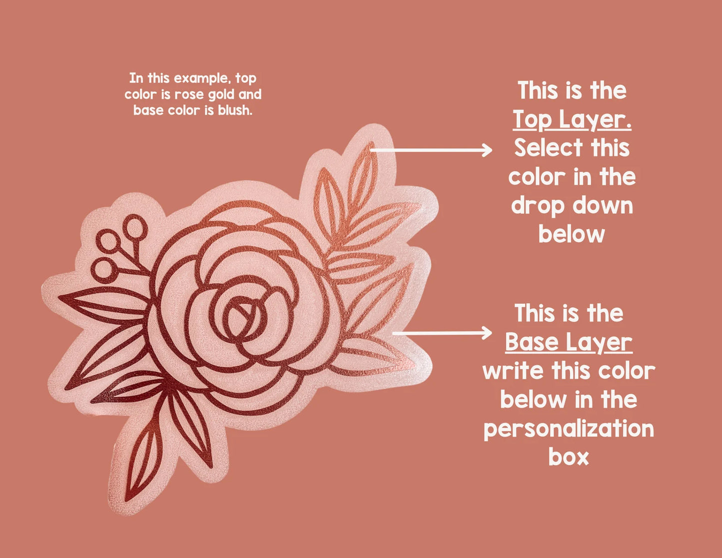 Layered Floral Line Art Roses Vinyl Decal