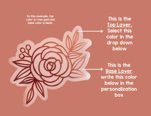 Load image into Gallery viewer, Layered Floral Line Art Roses Vinyl Decal
