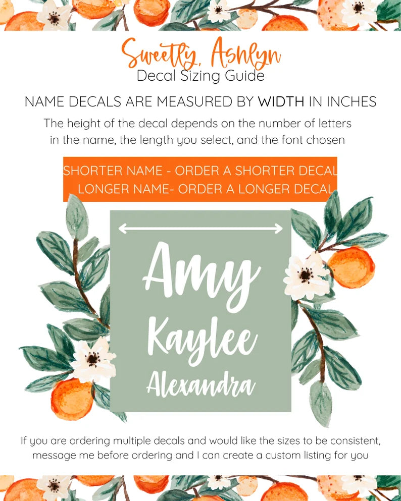 Lainey Font Custom Name Decal