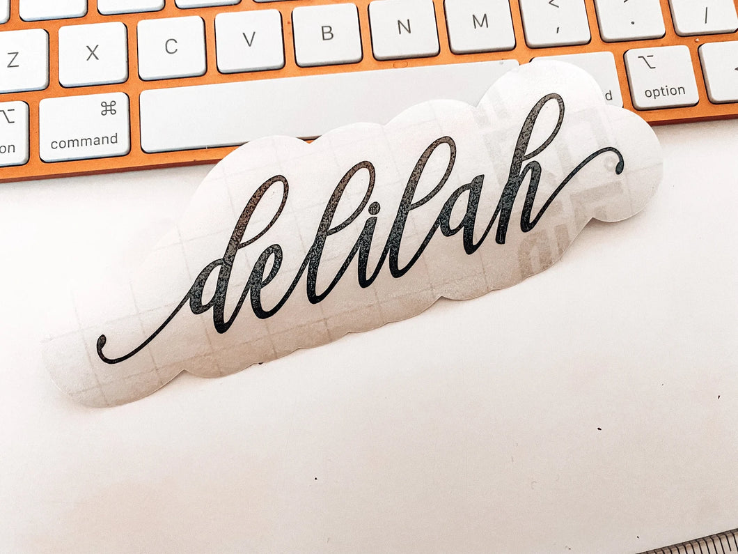 Delilah Font Personalized Name Decal