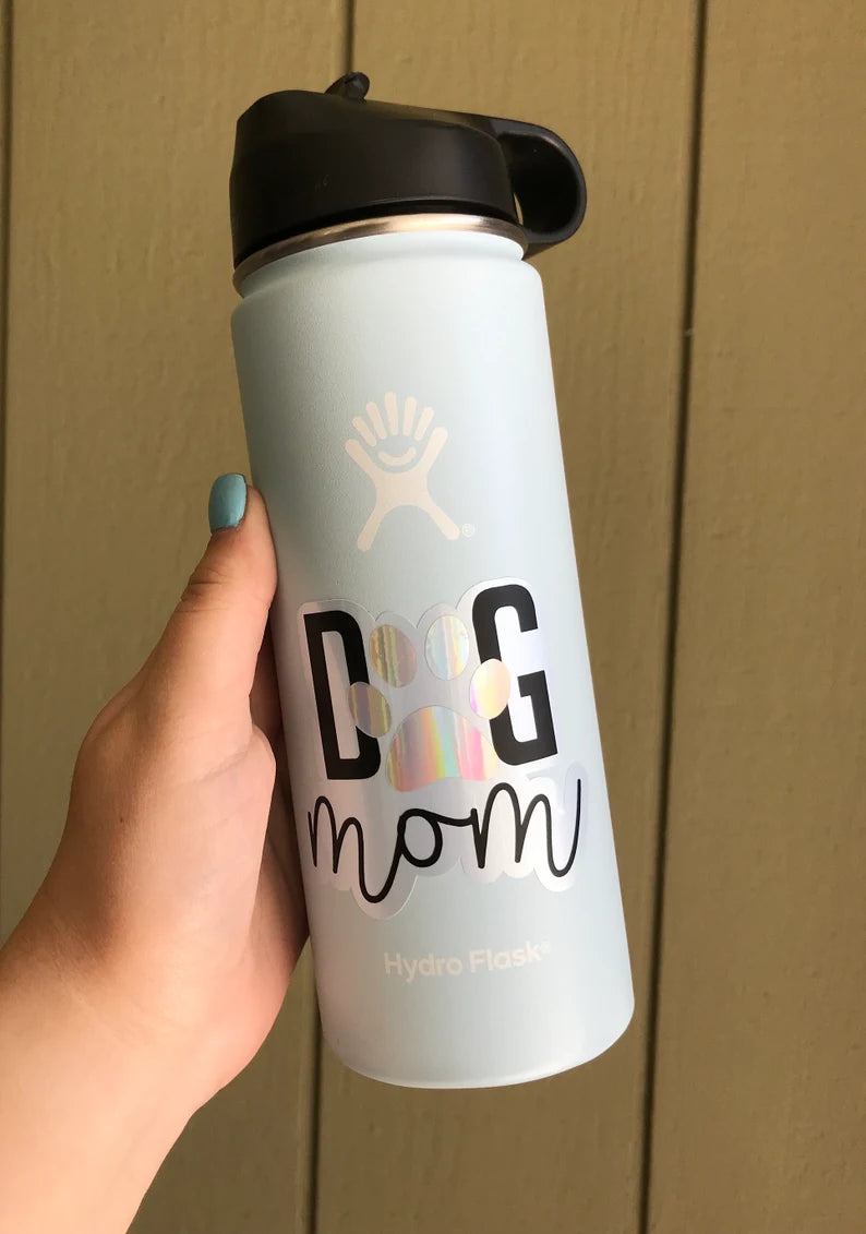 Dog Mom with Paw Print Decal