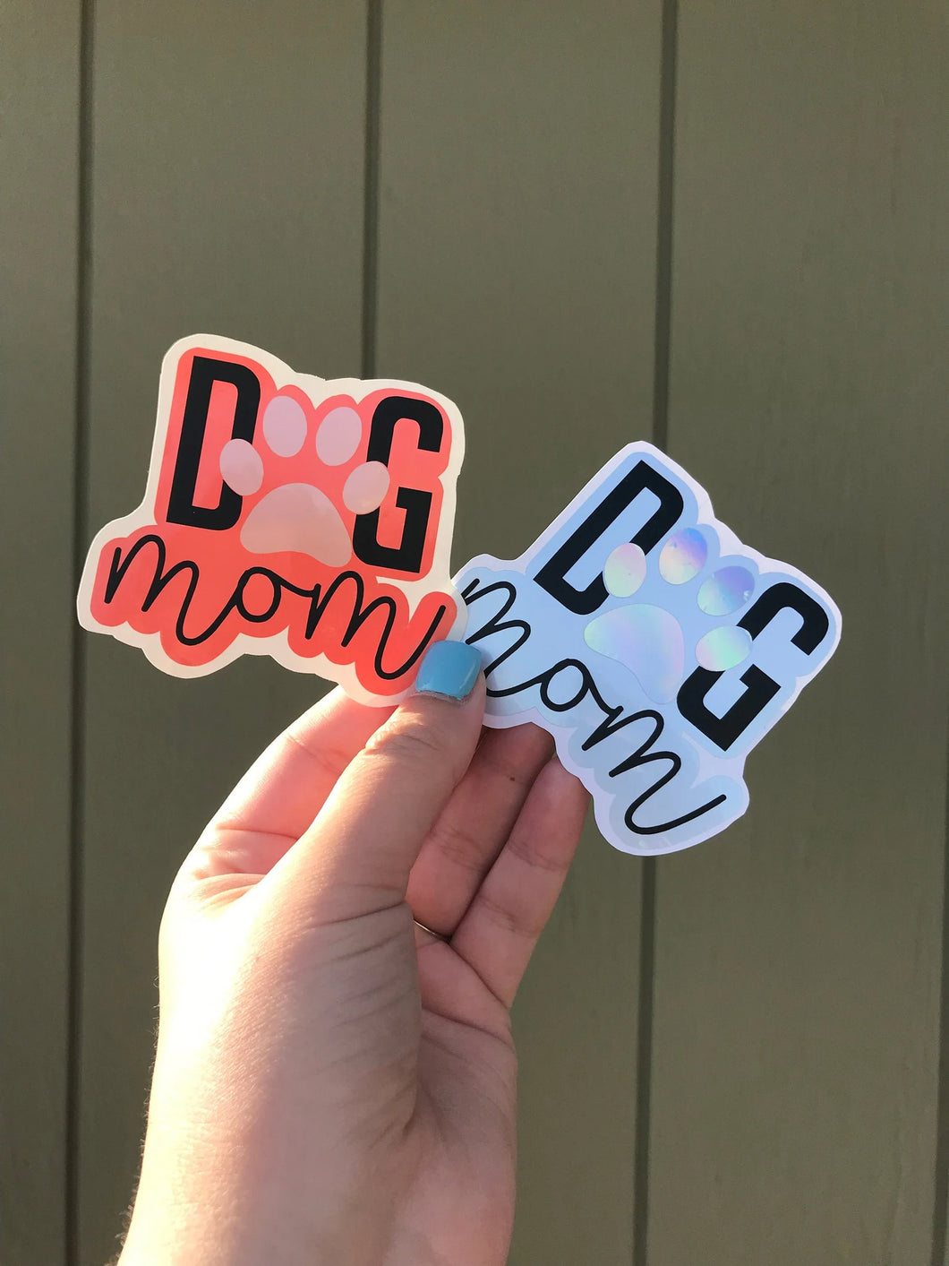 Dog Mom with Paw Print Decal
