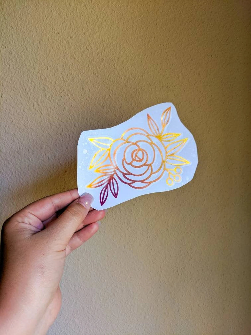 Floral Line Art Roses Vinyl Decal