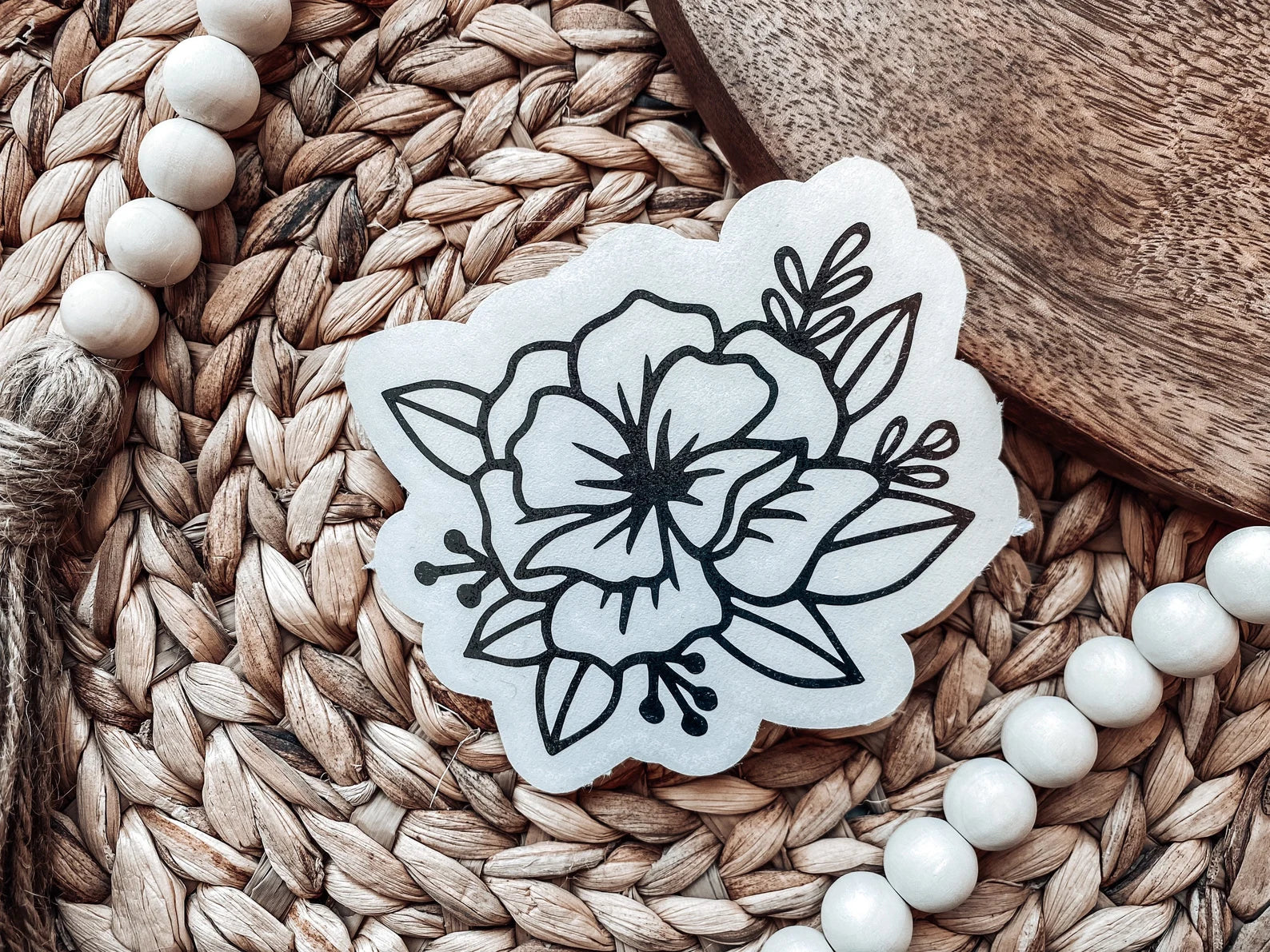 Ashlyn Window Sticker Floral Line Art Vinyl Decal 2 – Sweetly, Ashlyn