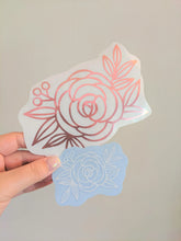 Load image into Gallery viewer, Floral Line Art Roses Vinyl Decal
