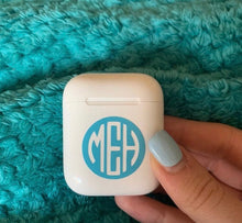 Load image into Gallery viewer, Customized 1in. Monogram Decal Sticker for AirPods Case
