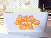 Load image into Gallery viewer, Faith Over Fear Holographic Vinyl Sticker

