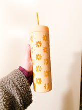 Load image into Gallery viewer, Daisy Peach Pastel Skinny Tumblers

