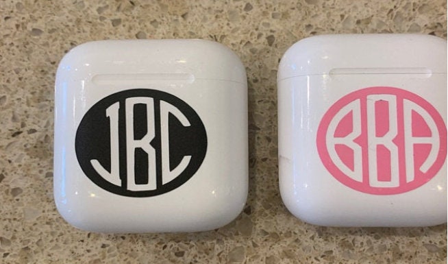 Customized 1in. Monogram Decal Sticker for AirPods Case