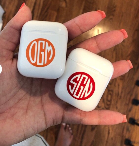 Personalized Monogrammed AirPod Case Decals Phone Charger 