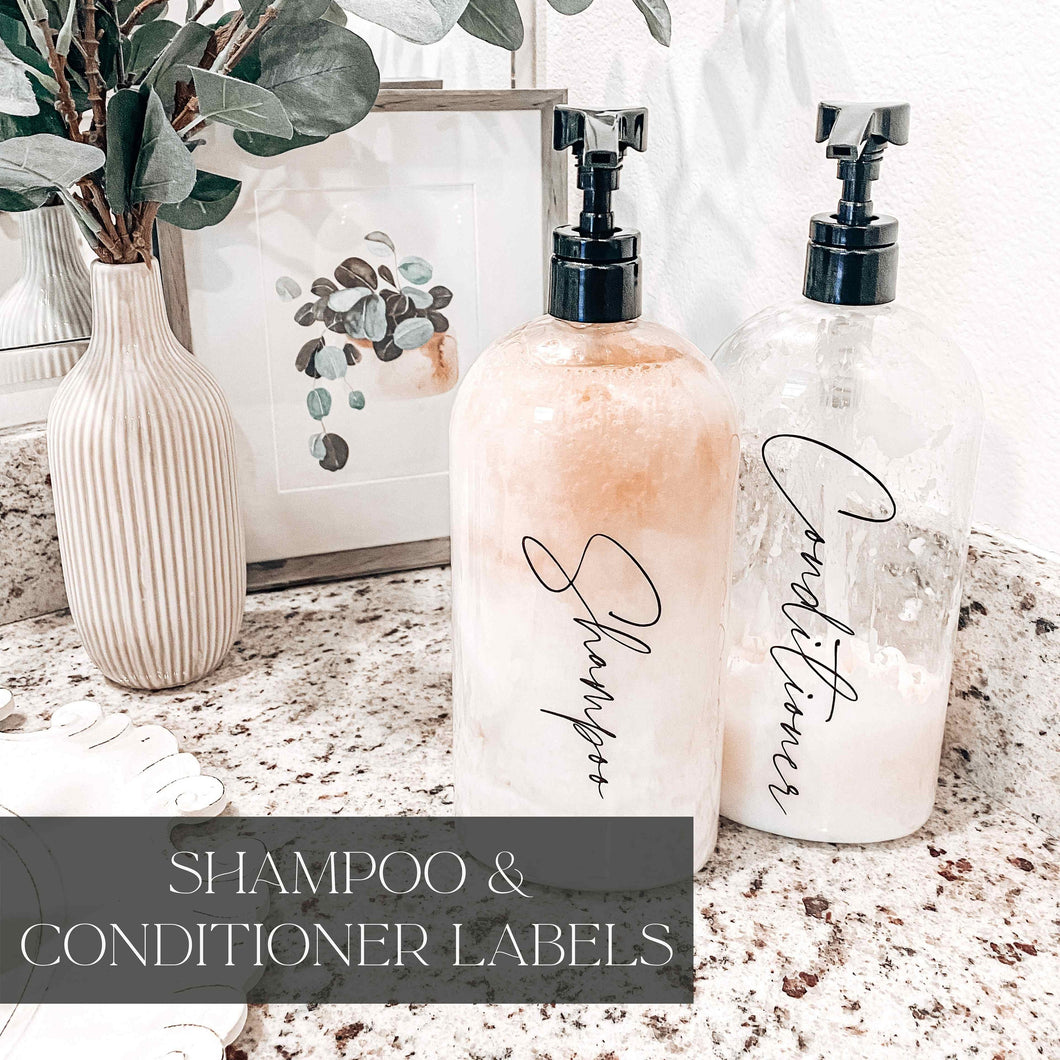 Shampoo & Conditioner Labels // 2 Label Decals