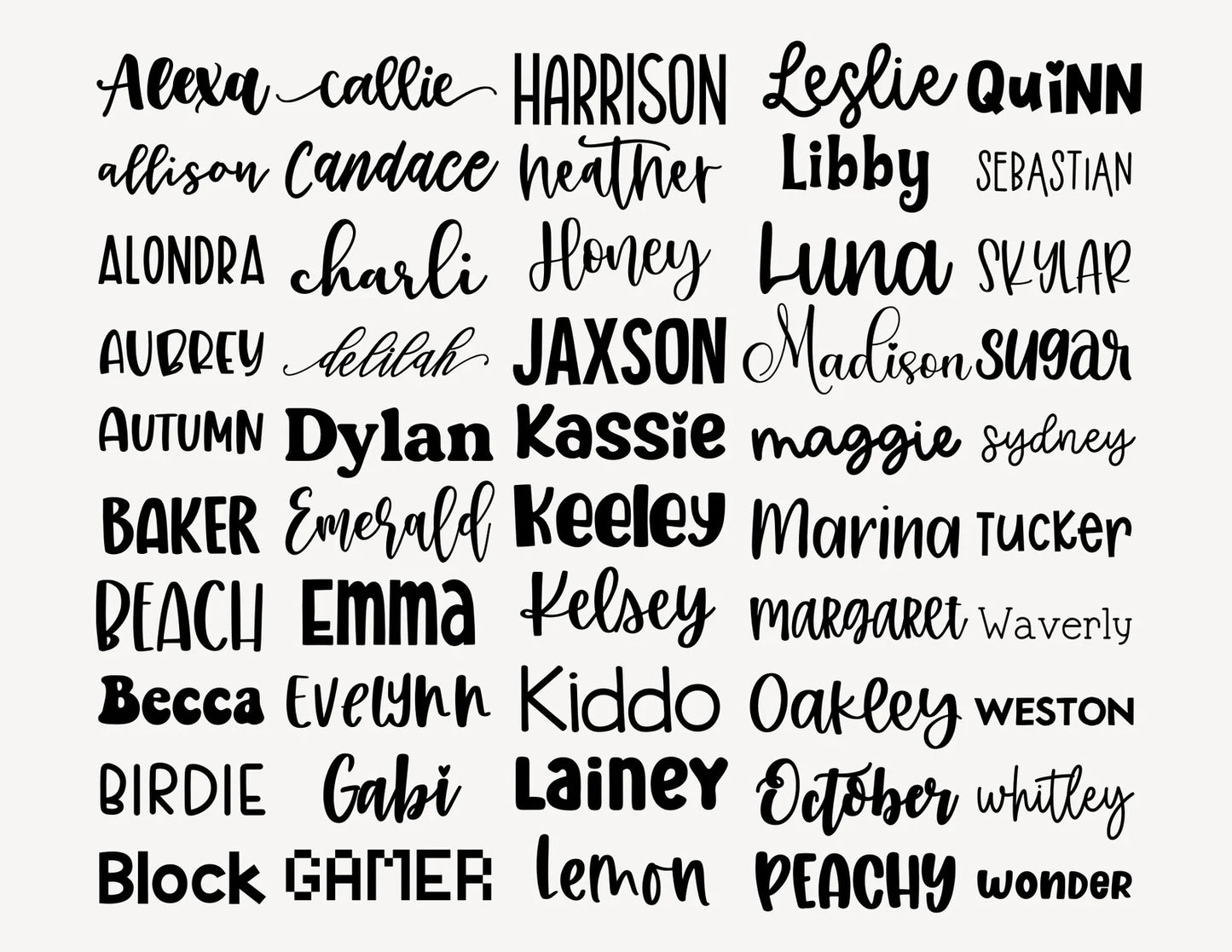 Layered Personalized Name Decals