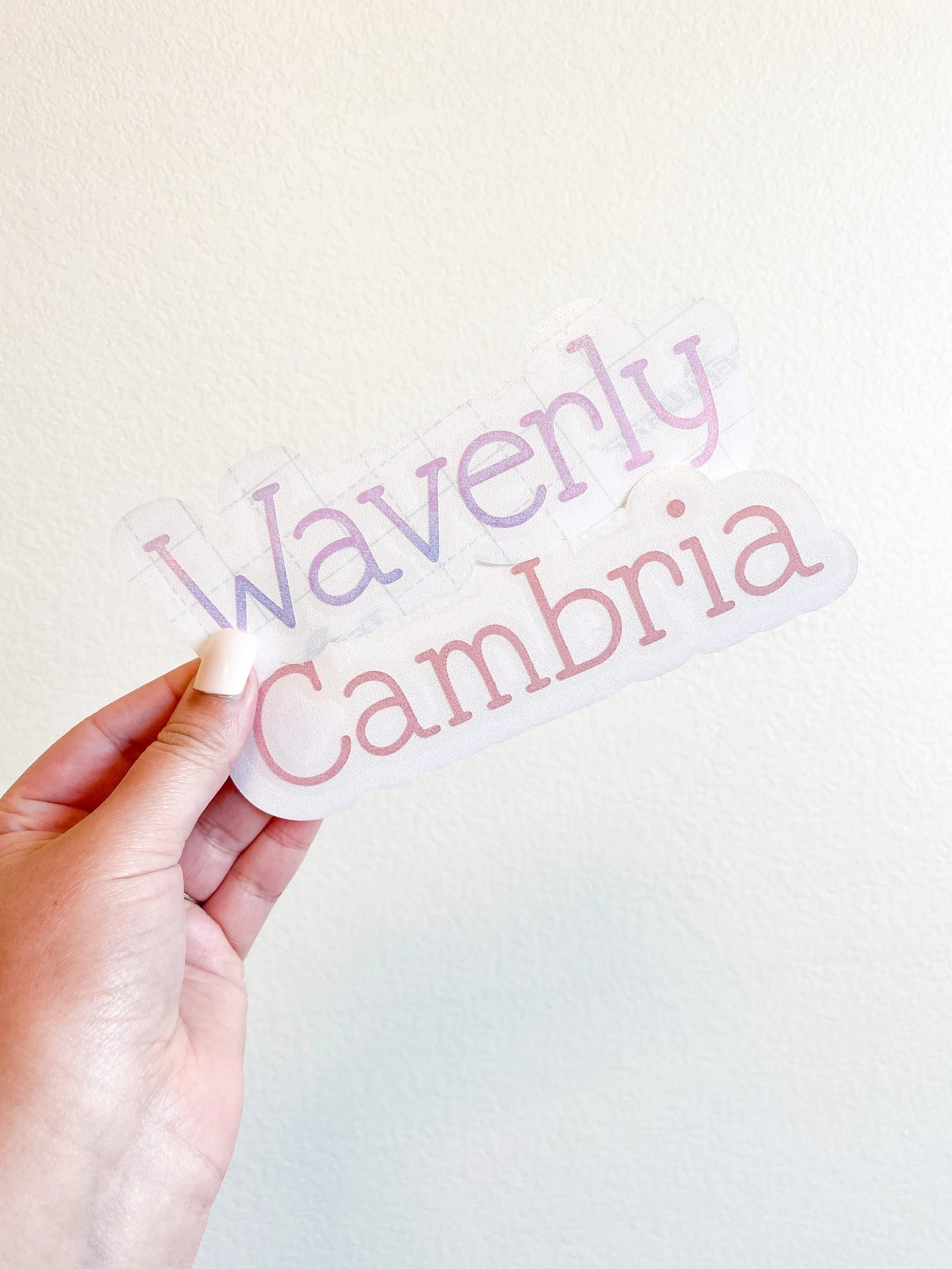 Waverly Font Personalized Name Decal